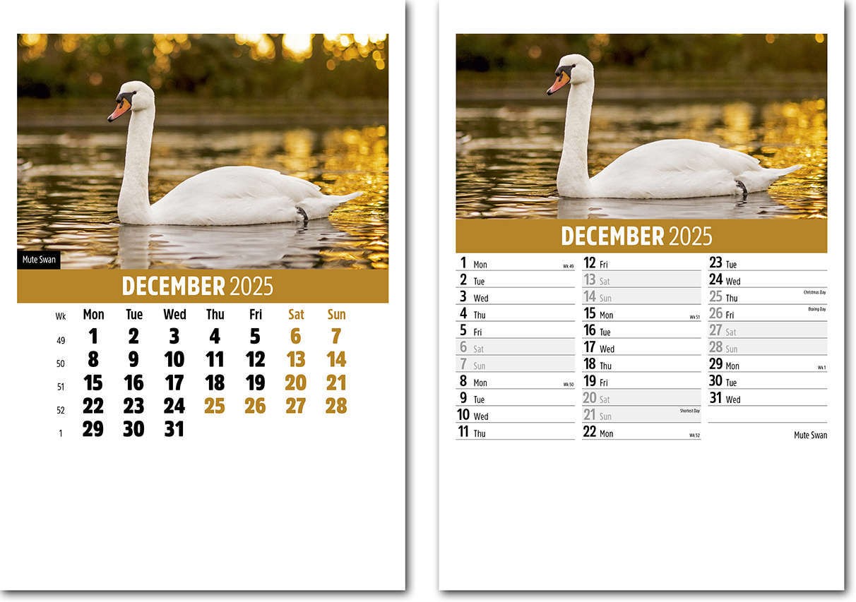 Wildlife Mini Desk Calendar