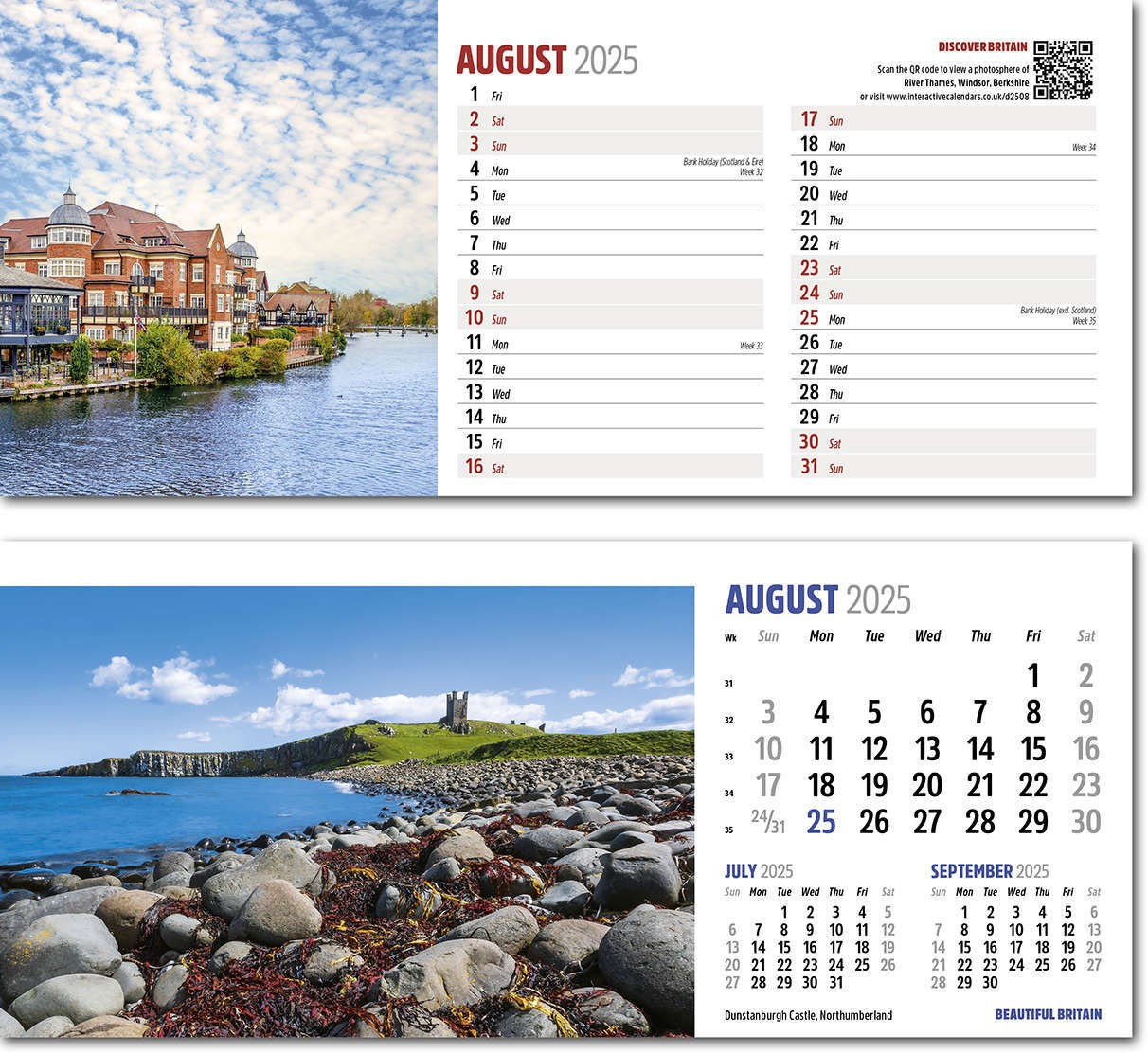 Discover Beautiful Britain Desk Calendar