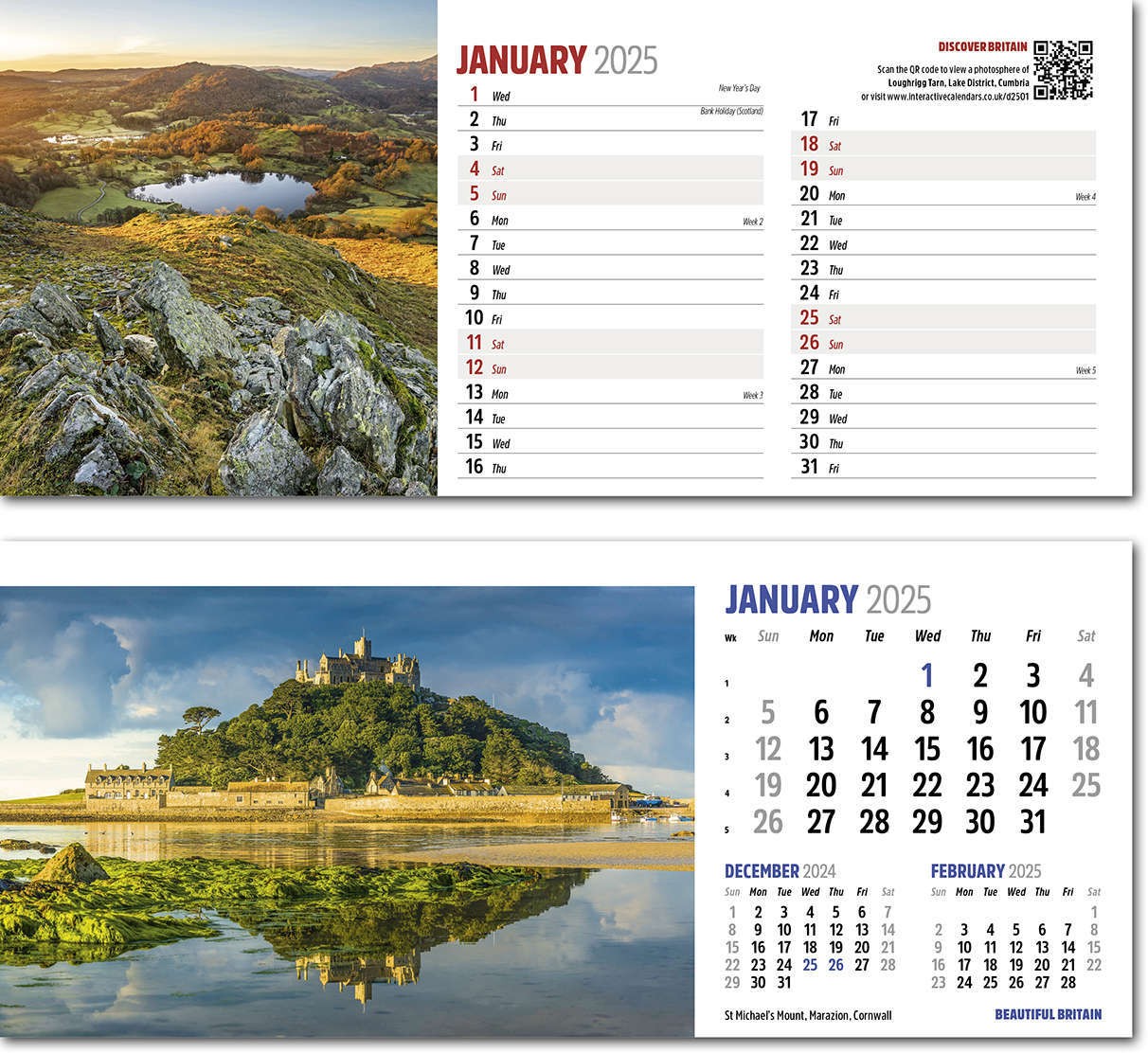 Discover Beautiful Britain Desk Calendar