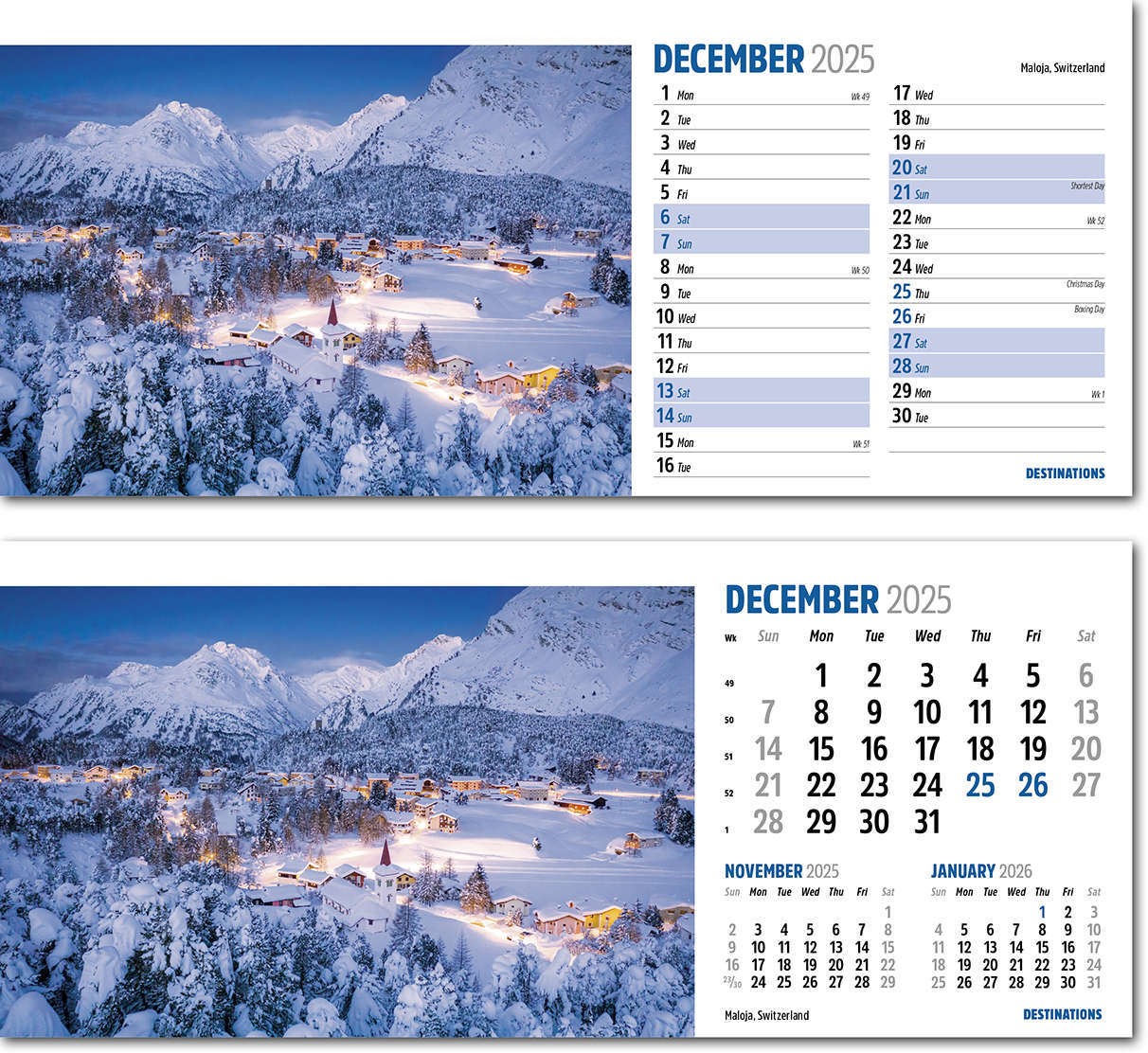 Destinations Desk Calendar