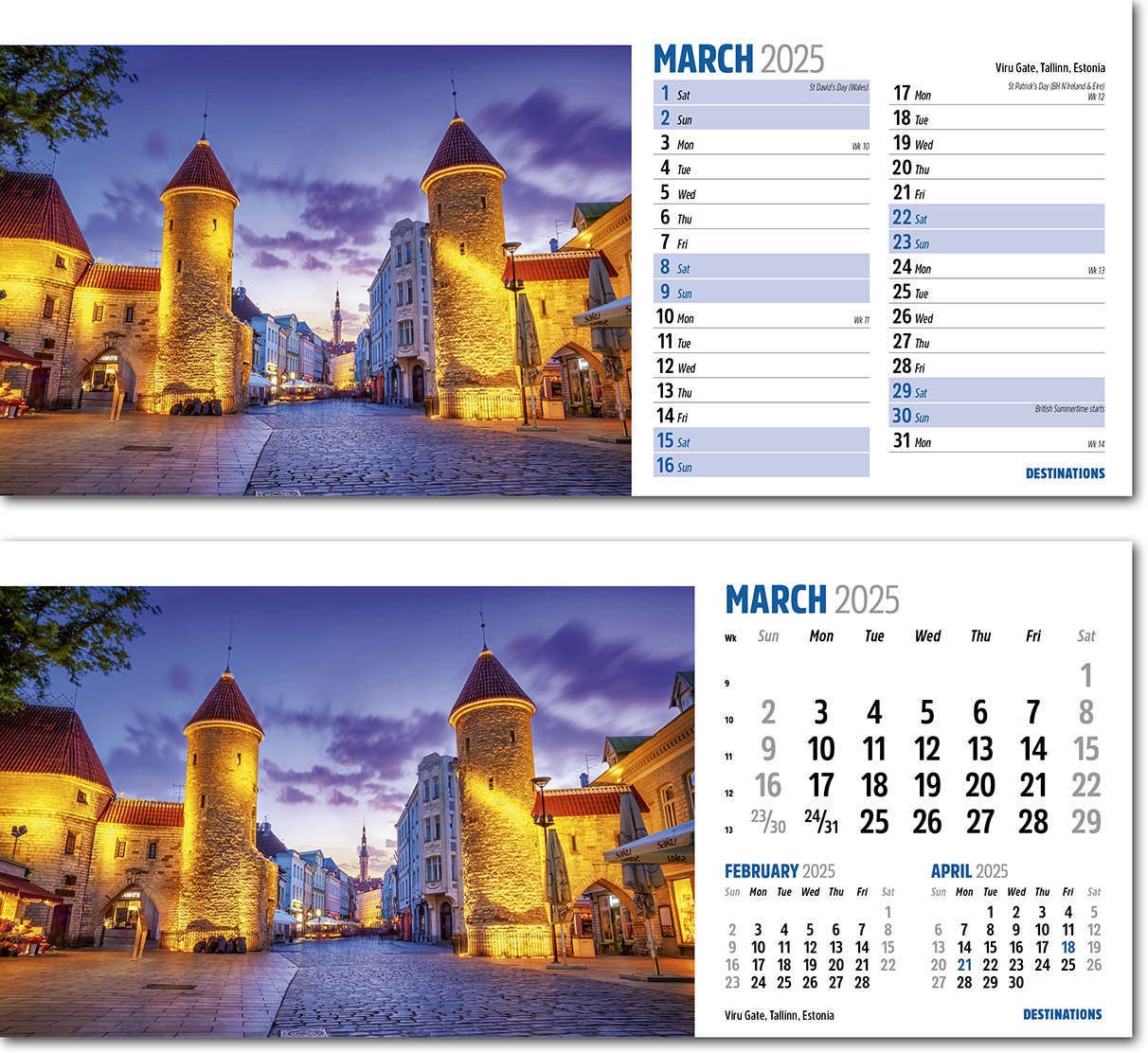 Destinations Desk Calendar