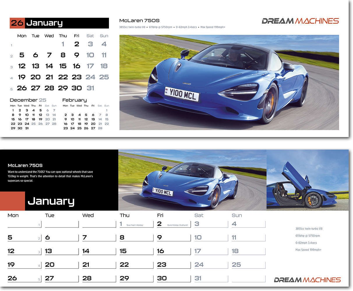 Dream Machines Note Station Desk Calendar