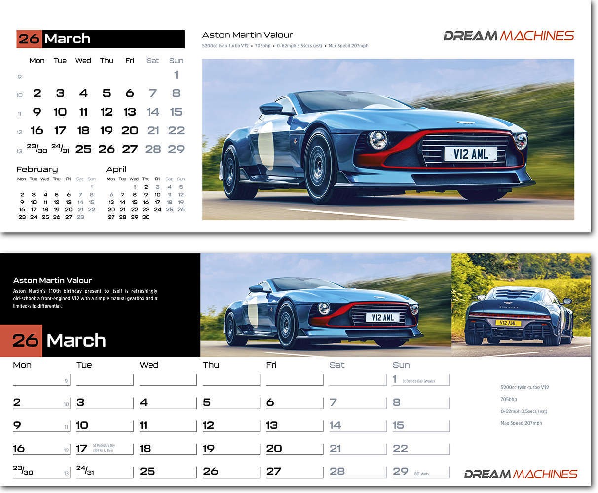 Dream Machines Note Station Desk Calendar