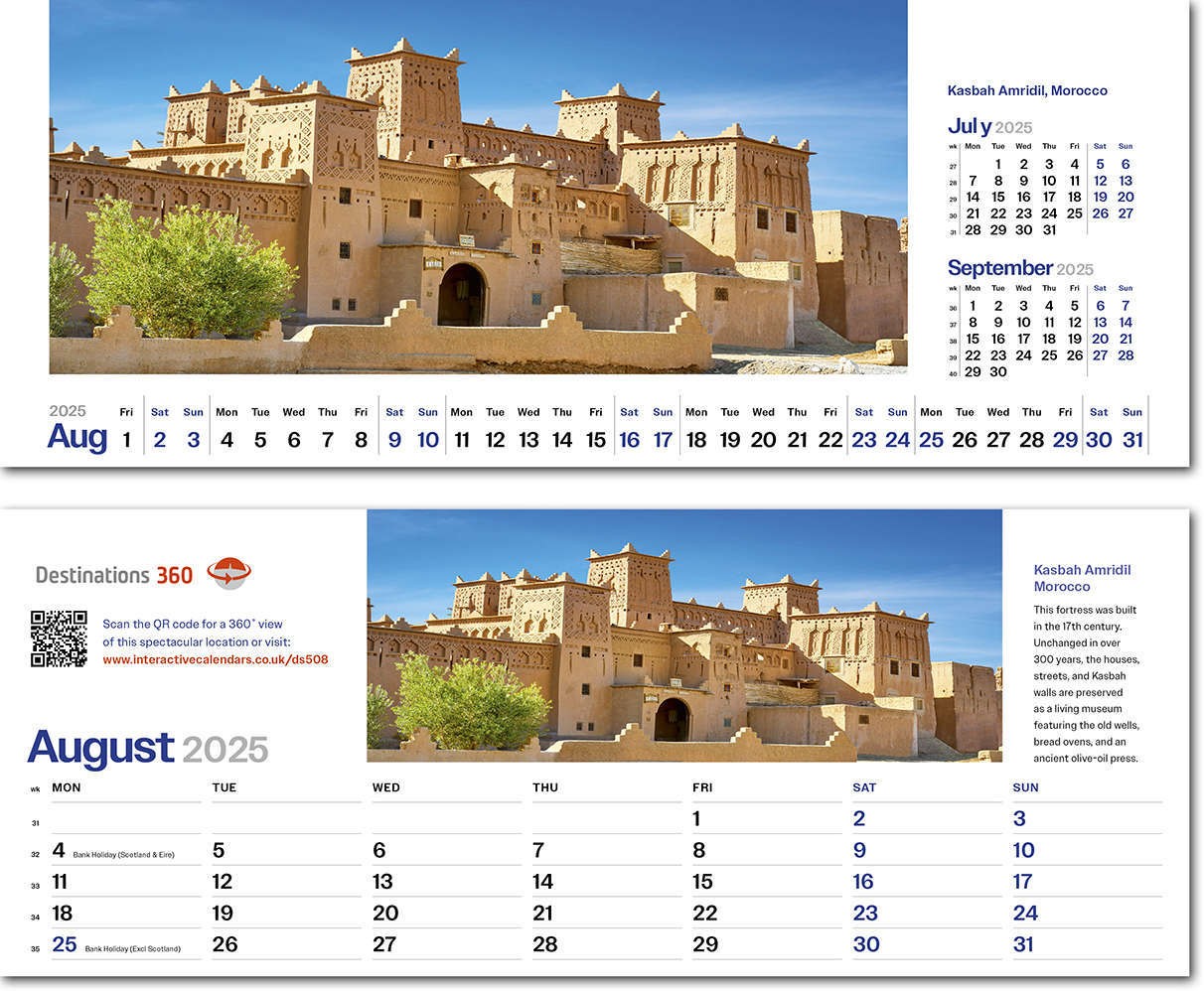 Destinations360 Note Station Desk Calendar