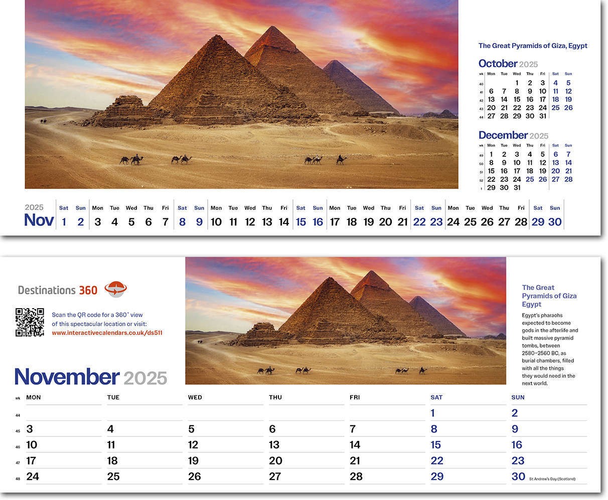 Destinations360 Note Station Desk Calendar