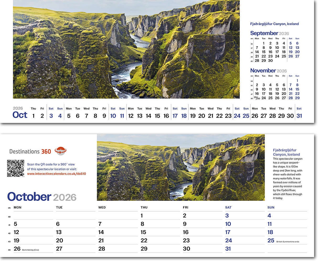 Destinations360 Task Station Desk Calendar