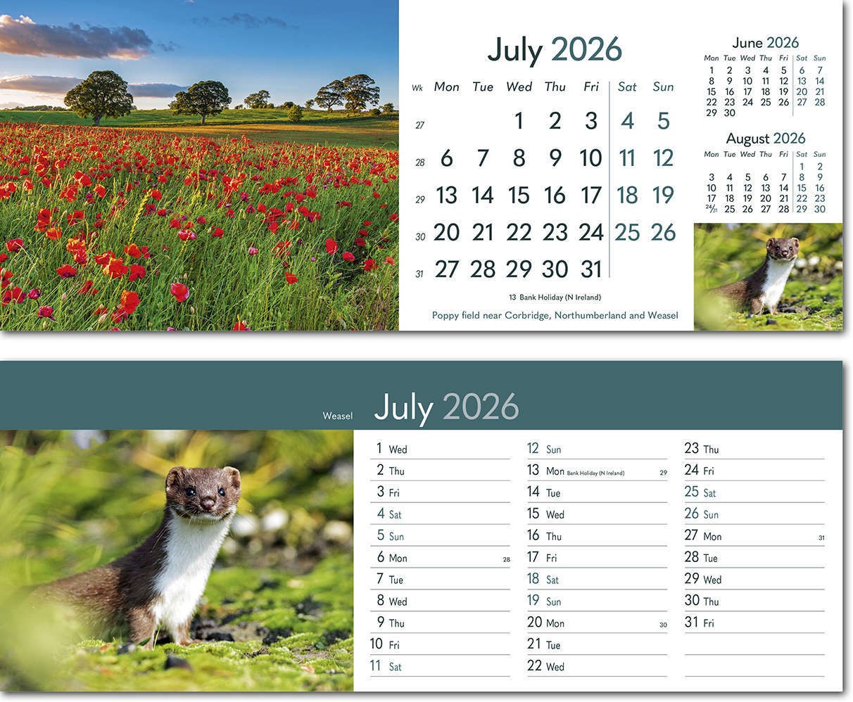 Rural Britain Note Station Desk Calendar 