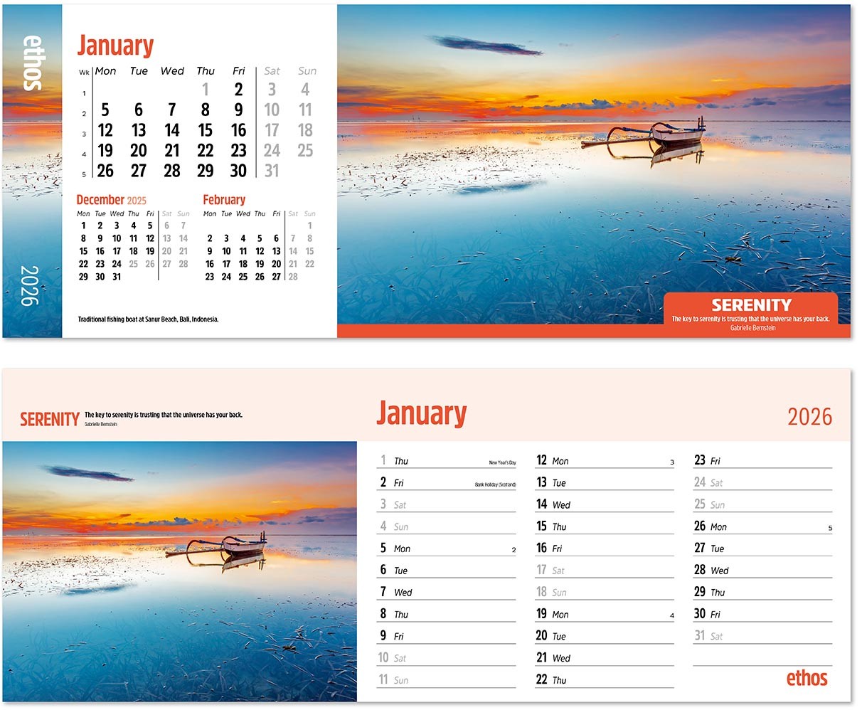 Ethos Desk Calendar