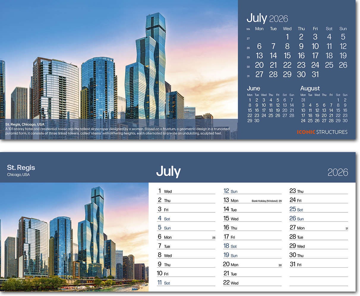 Iconic Structures Note Station Desk Calendar