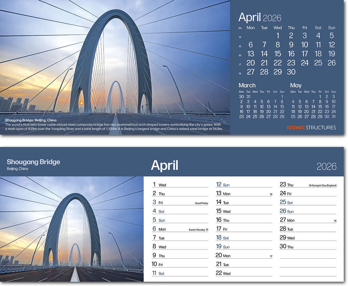 Iconic Structures Task Station Desk Calendar