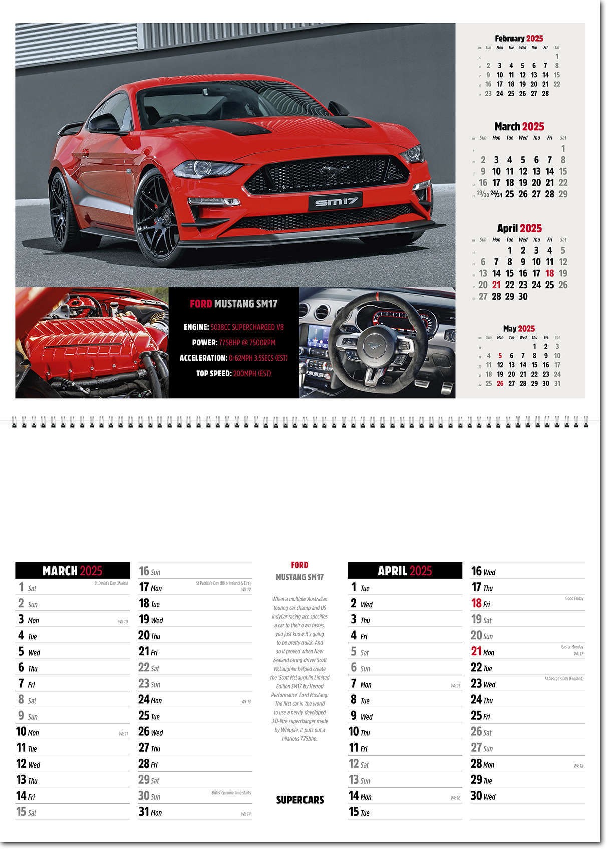 Supercars Postage Saver Calendar