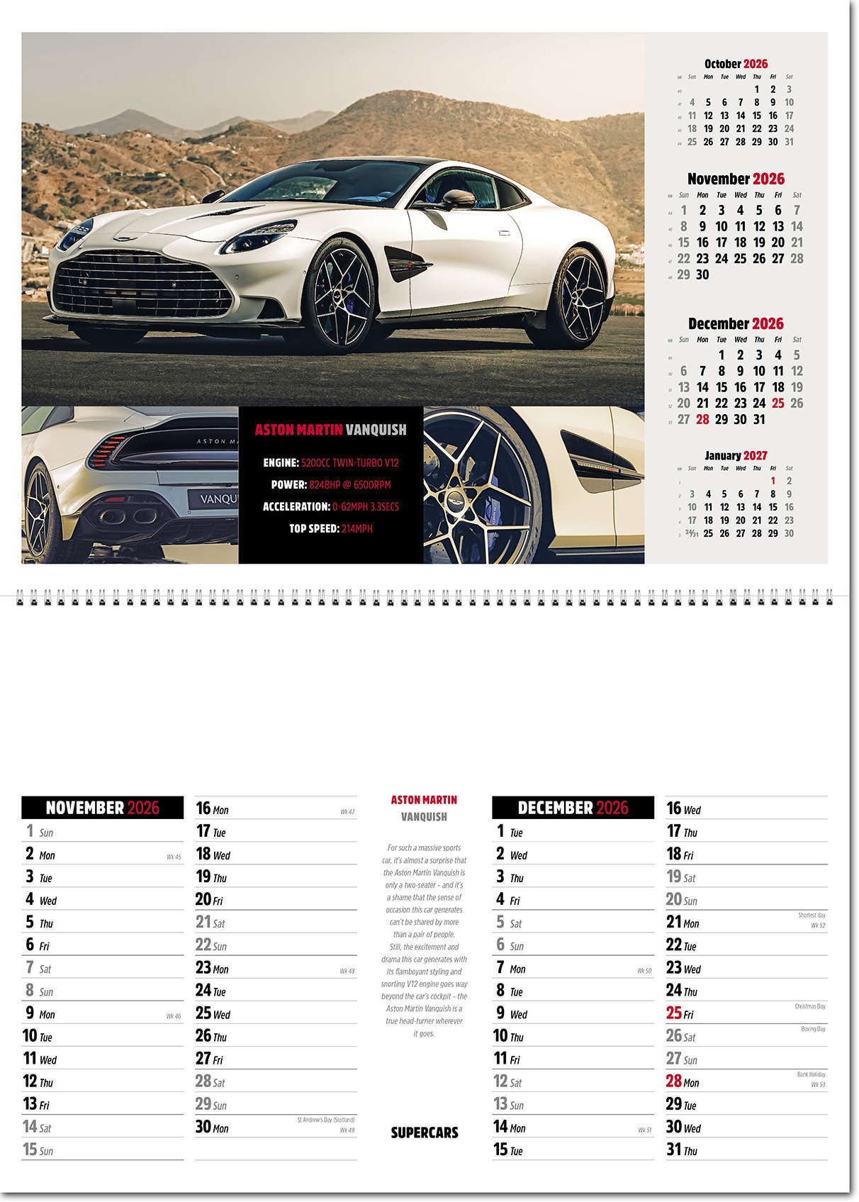 Supercars Postage Saver Calendar