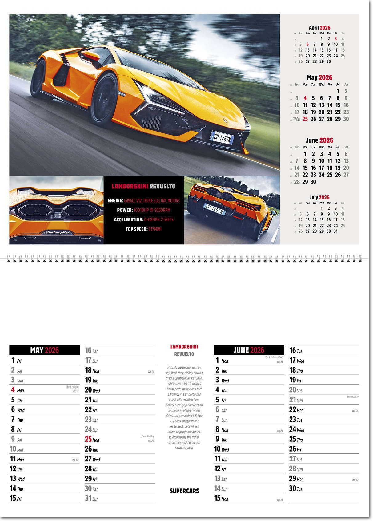 Supercars Postage Saver Calendar