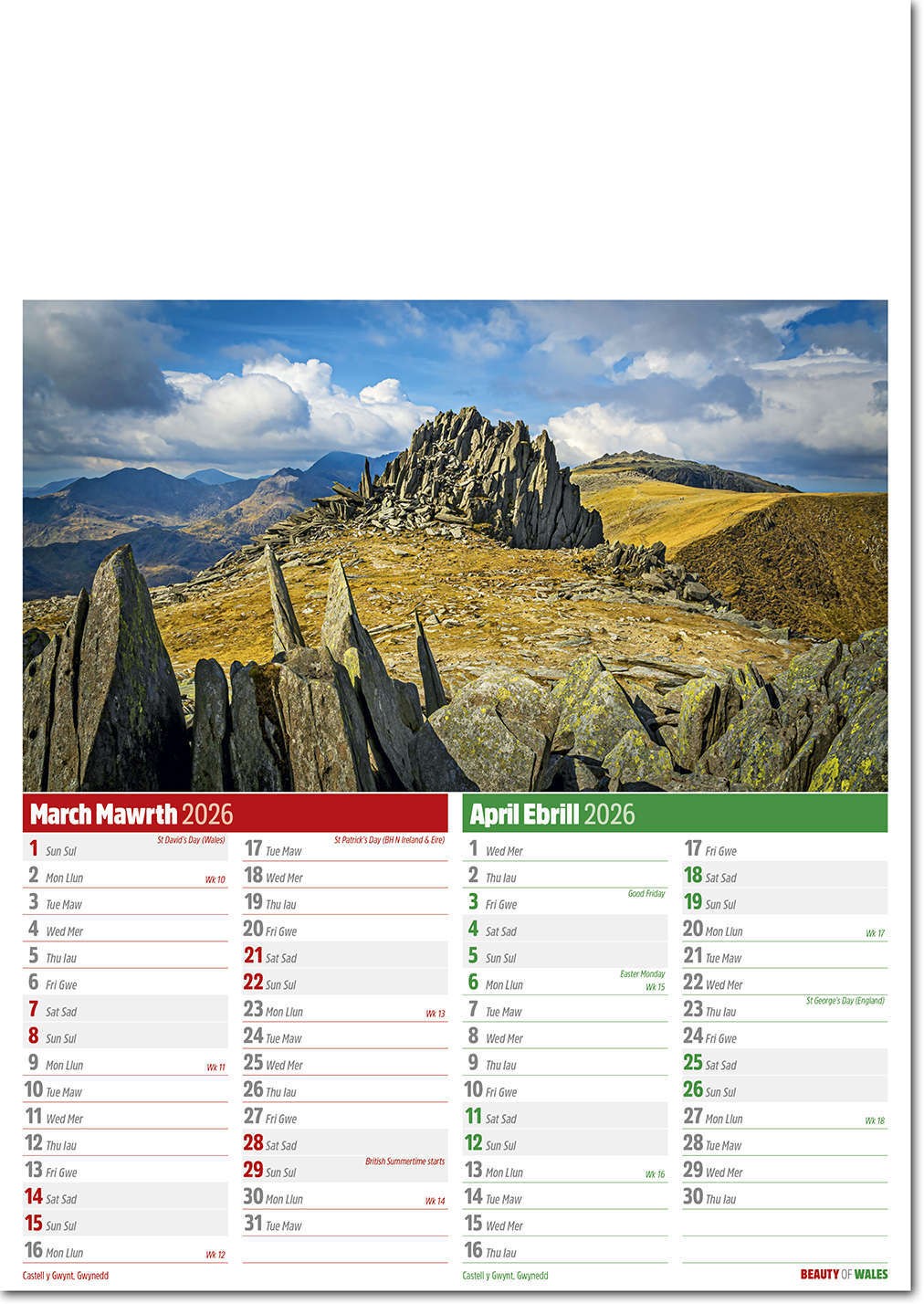 Beauty of Wales Calendar