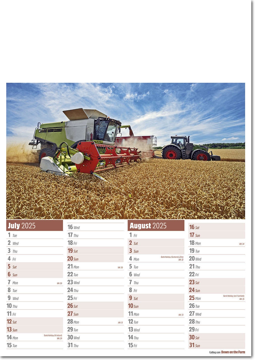 Down on the Farm Calendar