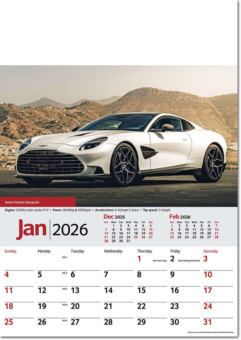 Performance Cars Wall Calendar