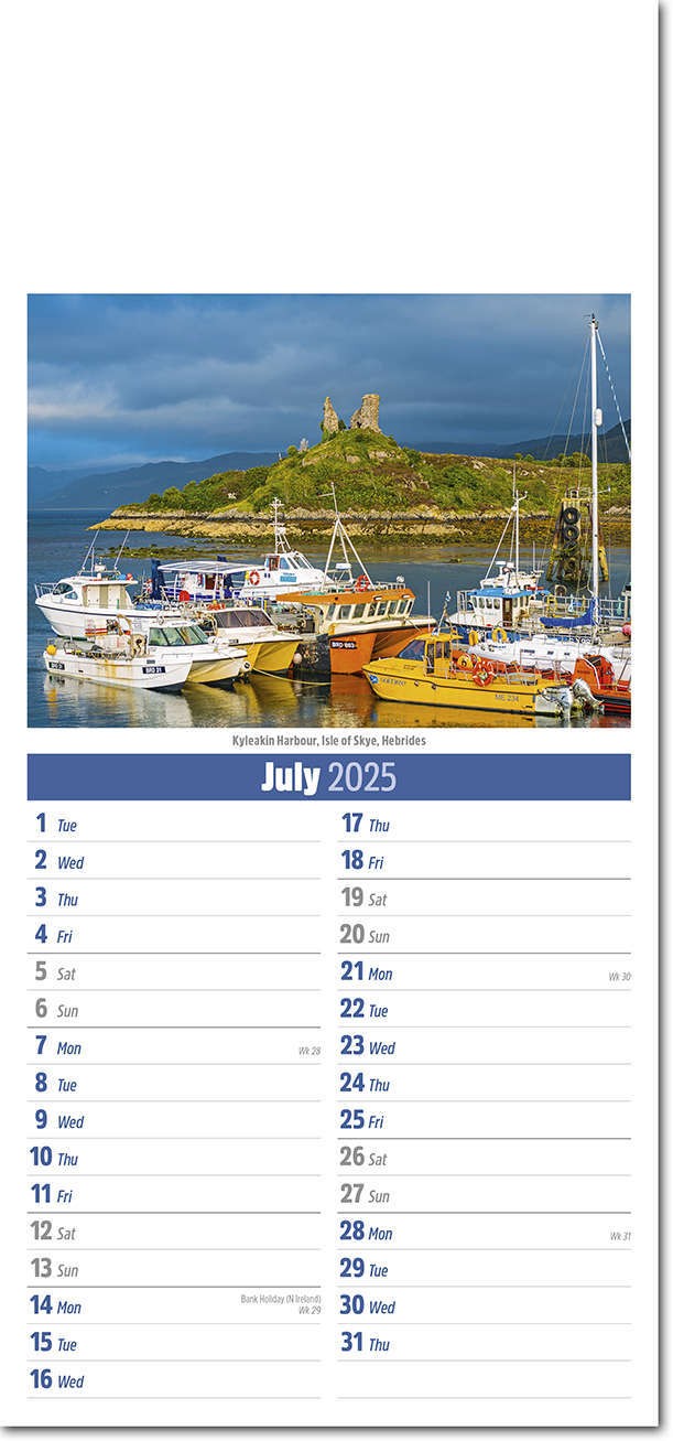 Slimline Scotland Compact Calendar